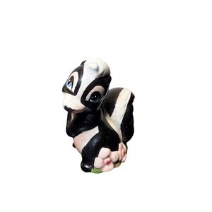 Vtg Disney Flower Skunk Ceramic Figurine Made in Japan Bambi Bashful Trinket 90s